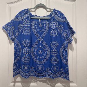 NWT Leo & Nicole  Royal Blue White Eyelet Size PXL
